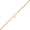Thumbnail Image 1 of Diamond-Cut Heart Anklet in 14K Gold - 10"