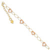 Thumbnail Image 1 of Heart Link Adjustable Anklet in 14K Two-Tone Gold - 10"