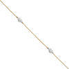 Thumbnail Image 1 of Puff Heart Adjustable Anklet in 14K Two-Tone Gold - 10"