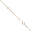 Thumbnail Image 0 of Circle with Oval Link Adjustable Anklet in 14K Tri-Tone Gold - 10"