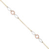 Thumbnail Image 1 of Circle with Oval Link Adjustable Anklet in 14K Tri-Tone Gold - 10"
