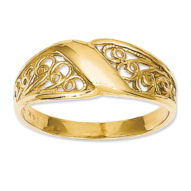 Ladies' Filigree Dome Ring in 14K Gold|Peoples Jewellers