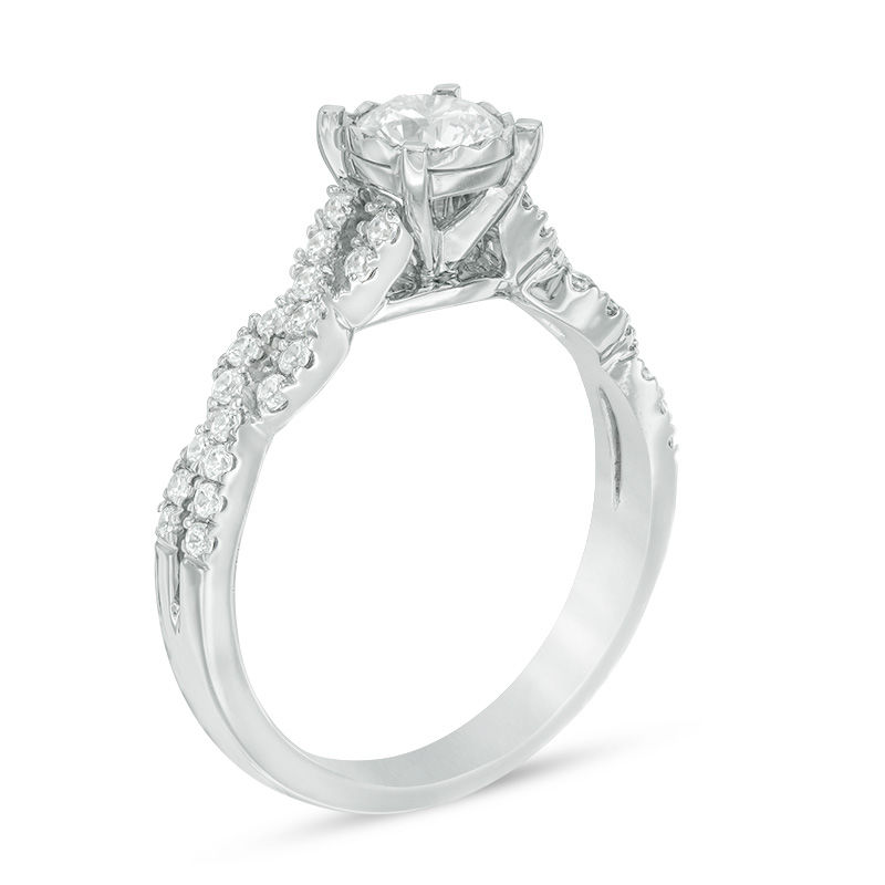 Main Image 2 of 0.70 CT. T.W. Diamond Twist Engagement Ring in 14K White Gold