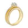 Thumbnail Image 1 of 0.30 CT. T.W. Diamond Frame Rope Shank Bridal Set in 10K Gold