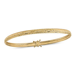 4.25mm Diamond-Cut Flexible Bangle in 14K Gold - 8"