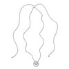 Thumbnail Image 1 of 7.5mm Aquamarine and 0.09 CT. T.W. Diamond Swirling Frame Bolo Pendant in Sterling Silver - 30"