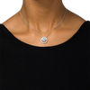 Thumbnail Image 3 of 7.5mm Aquamarine and 0.09 CT. T.W. Diamond Swirling Frame Bolo Pendant in Sterling Silver - 30"
