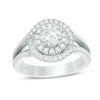 Thumbnail Image 0 of Vera Wang Love Collection 0.95 CT. T.W. Diamond Swirl Frame Split Shank Engagement Ring in 14K White Gold