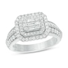 Thumbnail Image 1 of Vera Wang Love Collection 0.95 CT. T.W. Composite Diamond Octagonal Vintage Style Engagement Ring in 14K White Gold