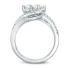 Thumbnail Image 2 of Ever Us™ 1.00 CT. T.W. Two-Stone Princess-Cut Diamond Tilted Bypass Frame Ring in 14K White Gold