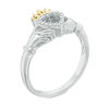 Thumbnail Image 1 of Diamond Accent Claddagh Ring in Sterling Silver and 14K Gold