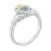 Thumbnail Image 2 of Diamond Accent Claddagh Ring in Sterling Silver and 14K Gold