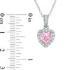 Thumbnail Image 1 of 7.0mm Heart-Shaped Lab-Created Pink and White Sapphire Frame Pendant in Sterling Silver