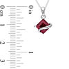 Thumbnail Image 3 of 6.0mm Princess-Cut Lab-Created Ruby Overlay Pendant and Stud Earrings Set in Sterling Silver