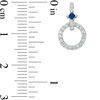 Thumbnail Image 3 of Vera Wang Love Collection 0.30 CT. T.W. Diamond and Princess-Cut Blue Sapphire Circle Drop Earrings in Sterling Silver