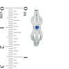Thumbnail Image 2 of Vera Wang Love Collection 0.23 CT. T.W. Diamond and Blue Sapphire Infinity Hoop Earrings in Sterling Silver