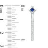 Vera Wang Love Collection Blue Sapphire and 0.18 CT. T.W. Diamond Stud Earrings with Drop Jackets in Sterling Silver
