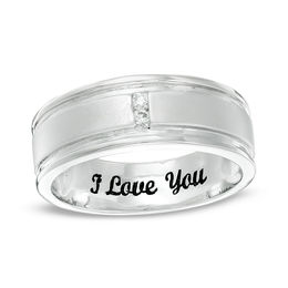 1/20 CT. T.W. Diamond Wedding Band in Sterling Silver (1 Line)