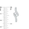 Thumbnail Image 2 of Ever Us™ 0.95 CT. T.W. Two-Stone Diamond Bypass Hoop Earrings in 14K White Gold