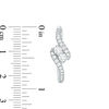 Thumbnail Image 3 of Ever Us™ 0.95 CT. T.W. Two-Stone Diamond Bypass Hoop Earrings in 14K White Gold