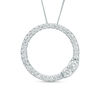 Thumbnail Image 0 of Ever Us™ 0.95 CT. T.W. Two-Stone Diamond Open Circle Pendant in 14K White Gold - 19"