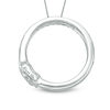 Thumbnail Image 1 of Ever Us™ 0.95 CT. T.W. Two-Stone Diamond Open Circle Pendant in 14K White Gold - 19"