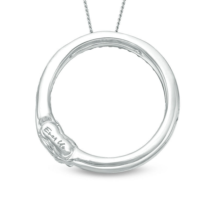 Ever Us™ 0.95 CT. T.W. Two-Stone Diamond Open Circle Pendant in 14K White Gold - 19"