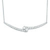 Thumbnail Image 1 of Ever Us™ 1.95 CT. T.W. Two-Stone Diamond Bypass Necklace in 14K White Gold - 19.25"
