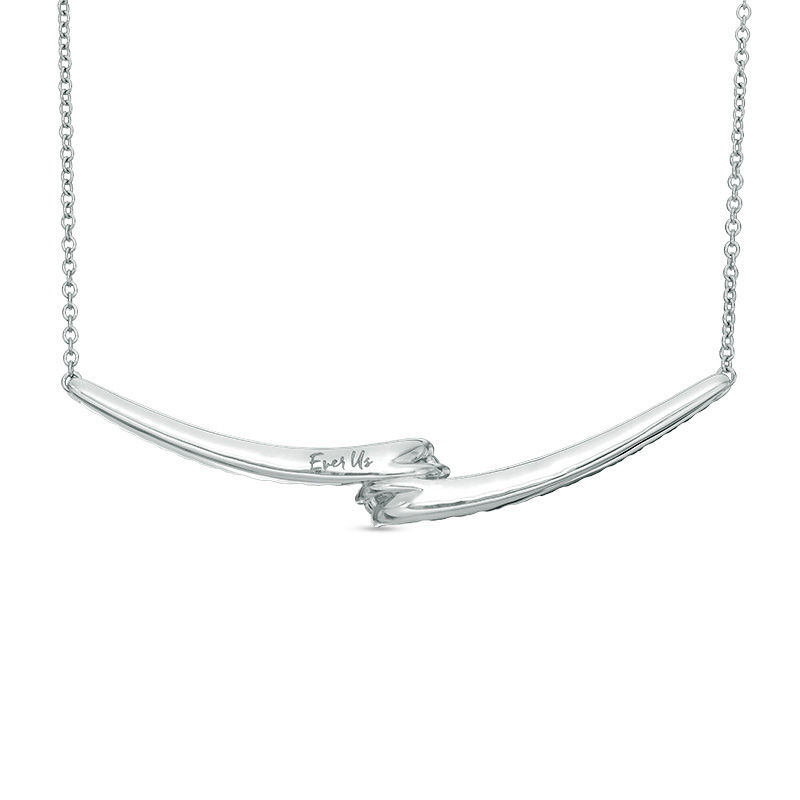 Ever Us™ 1.95 CT. T.W. Two-Stone Diamond Bypass Necklace in 14K White Gold - 19.25"