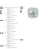 Thumbnail Image 2 of 5.0mm Cushion-Cut Aquamarine and Lab-Created White Sapphire Flower Frame Stud Earrings in Sterling Silver