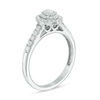 0.45 CT. T.W. Oval Diamond Double Frame Engagement Ring in 14K White Gold