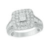 Thumbnail Image 0 of 2.00 CT. T.W. Princess-Cut Diamond Double Frame Vintage-Style Engagement Ring in 14K White Gold