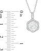 Thumbnail Image 4 of Lab-Created White Sapphire Scallop Frame Pendant, Stud Earrings and Ring Set in Sterling Silver - Size 7