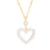 Thumbnail Image 0 of 3.0-5.0mm Cultured Freshwater Pearl Heart Outline Necklace in Sterling Silver with 18K Gold Plate