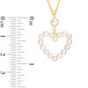 Thumbnail Image 2 of 3.0-5.0mm Cultured Freshwater Pearl Heart Outline Necklace in Sterling Silver with 18K Gold Plate