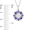 Thumbnail Image 1 of 7.0mm Lab-Created Opal and Multi-Gemstone Floral Frame Pendant in Sterling Silver