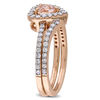 Thumbnail Image 2 of 5.0mm Heart-Shaped Morganite and 0.49 CT. T.W. Diamond Frame Bridal Set in 10K Rose Gold