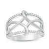 Thumbnail Image 1 of Vera Wang Love Collection 0.23 CT. T.W. Diamond Open Twist Ring in Sterling Silver