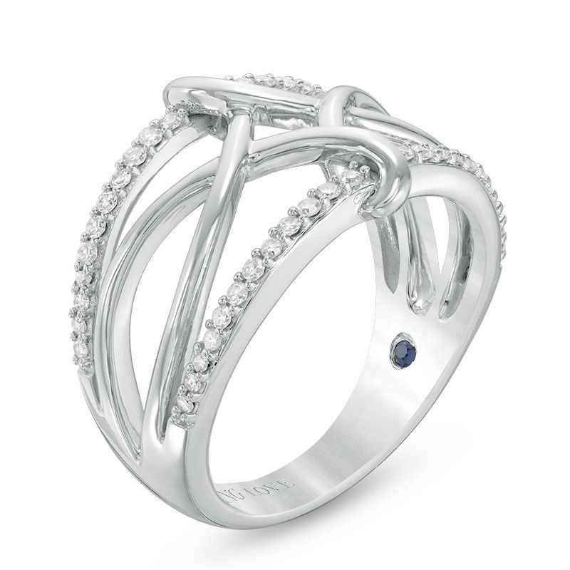 Main Image 2 of Vera Wang Love Collection 0.23 CT. T.W. Diamond Open Twist Ring in Sterling Silver
