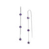 Thumbnail Image 1 of Amethyst Three Stone Station Threader Earrings in Sterling Silver