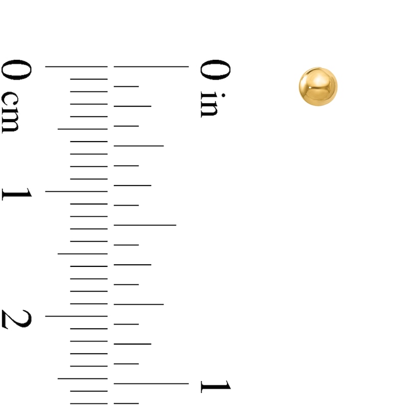 3.0mm Ball Stud Earrings in 14K Gold