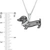Thumbnail Image 2 of Enhanced Black and White Diamond Accent Dachshund Pendant in Sterling Silver