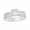 Thumbnail Image 0 of 0.70 CT. T.W. Princess-Cut Diamond Frame Rope Shank Engagement Ring in 14K White Gold