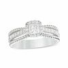 Thumbnail Image 1 of 0.70 CT. T.W. Princess-Cut Diamond Frame Rope Shank Engagement Ring in 14K White Gold