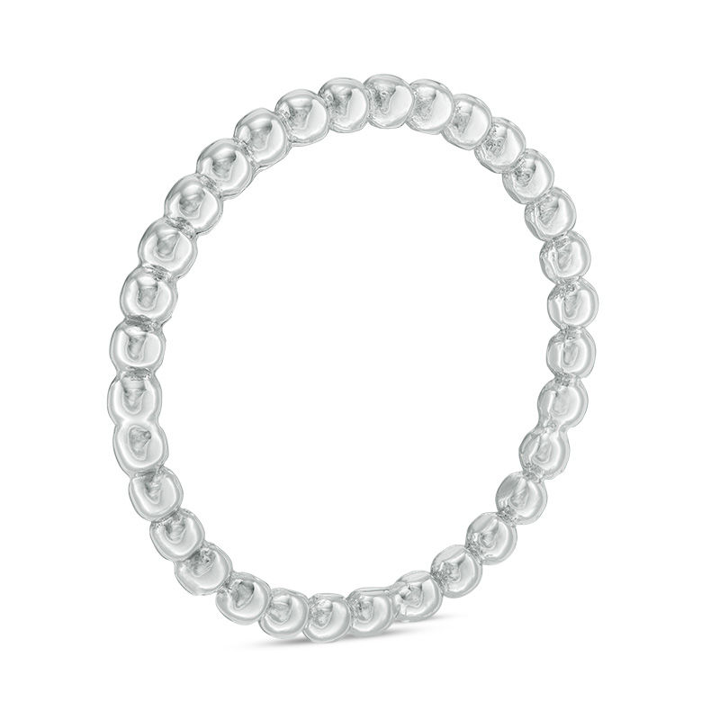Main Image 2 of 1.7mm Diamond-Cut Beaded Wedding Band in 10K White Gold - Size 6