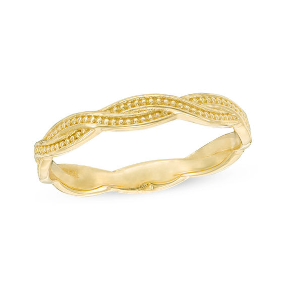 2.8mm Diamond-Cut Braid Wedding Band in 10K Gold