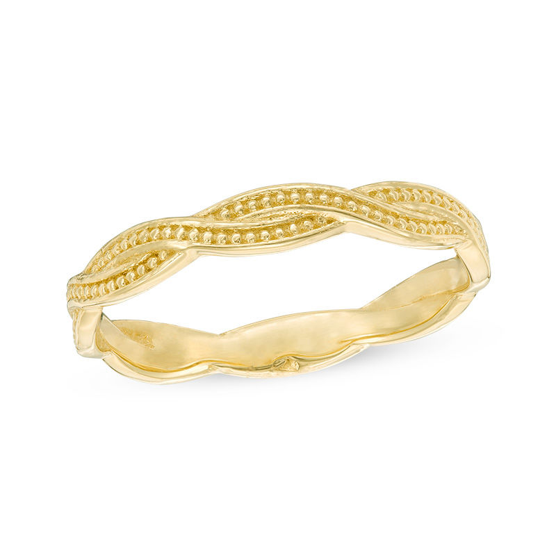 2.8mm Diamond-Cut Braid Wedding Band in 10K Gold