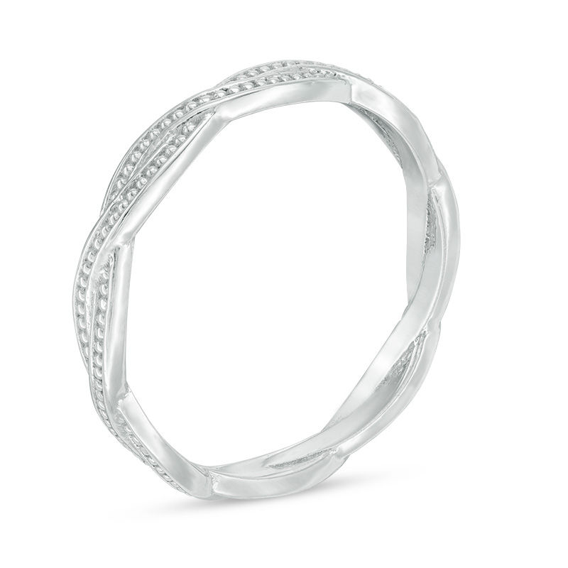 2.8mm Diamond-Cut Braid Wedding Band in 10K White Gold - Size 6