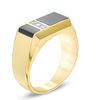 Thumbnail Image 2 of Rectangle Onyx and 0.20 CT. T.W. Square Diamond Ring in 10K Gold
