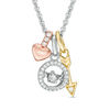 Thumbnail Image 0 of Unstoppable Love™ 0.12 CT. T.W. Diamond Charm Pendant in Sterling Silver with 14K Two-Tone Gold Plate